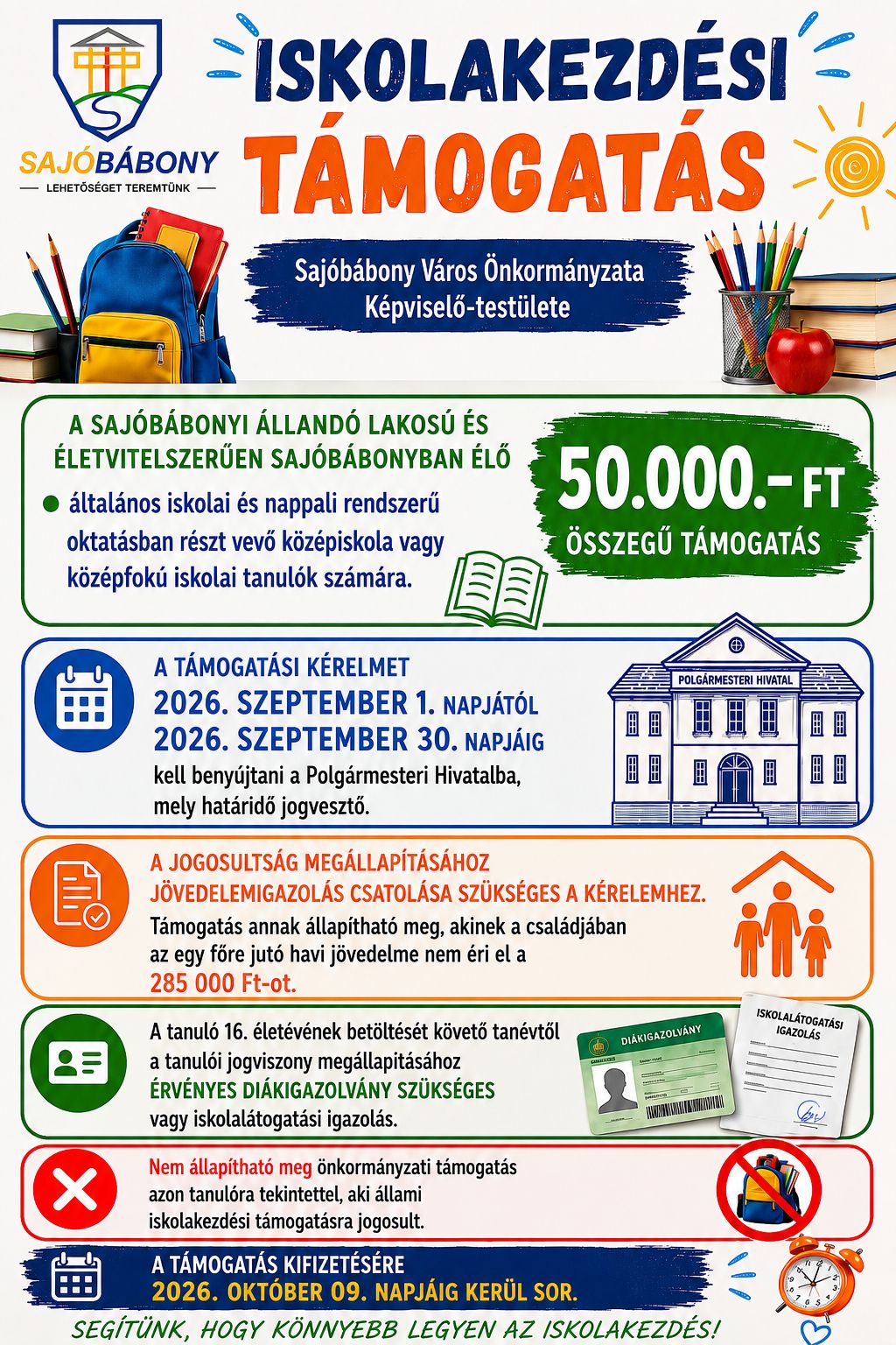 Iskolakezdési támogatás 2026