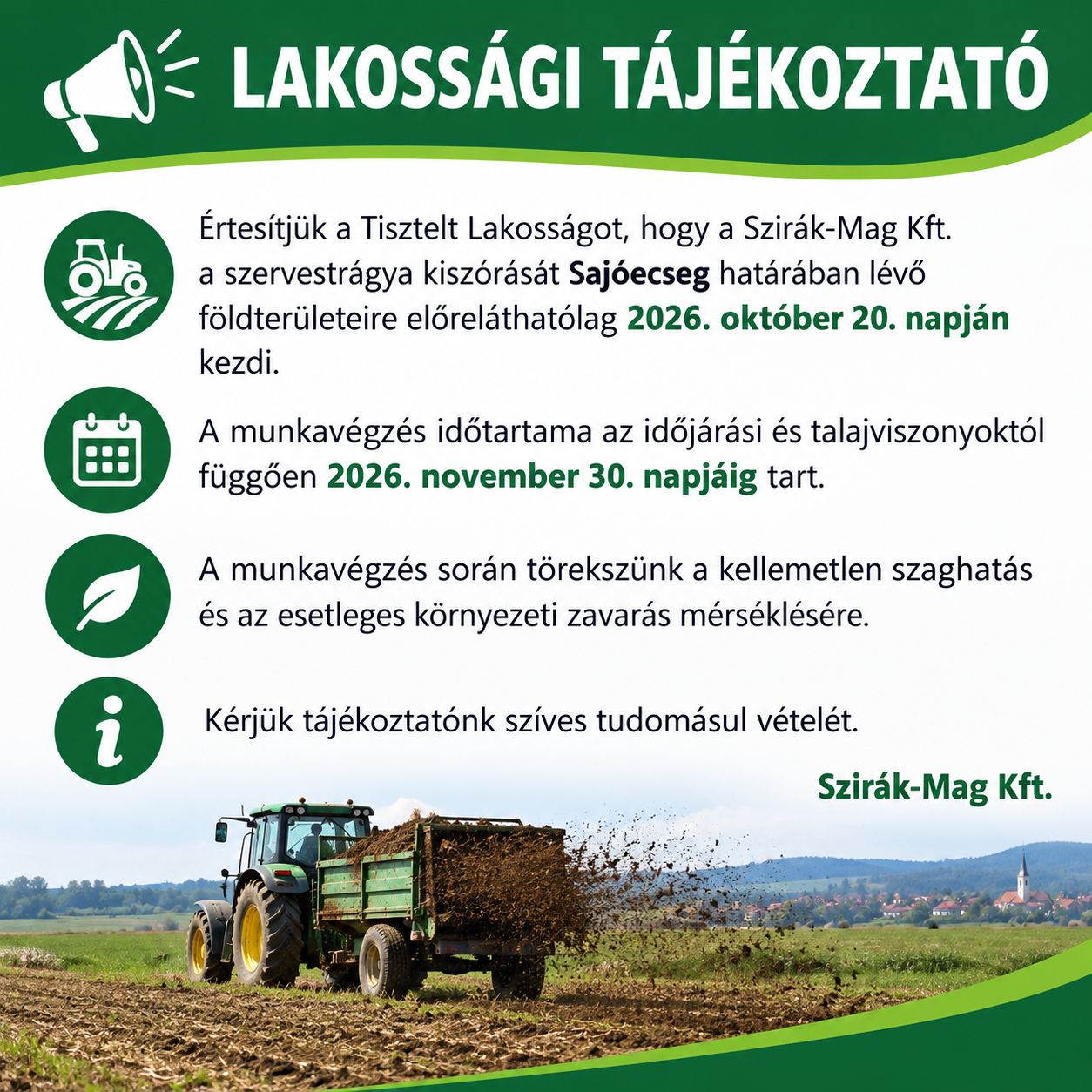 Lakossági tájékoztató
